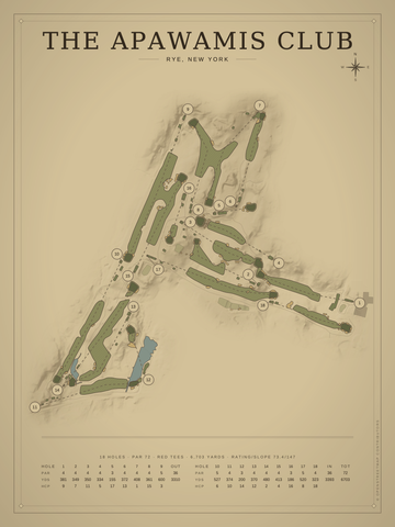 The Apawamis Club Course Map poster