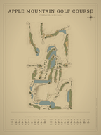 Apple Mountain Golf Course map poster, Vintage style, 12×16 / 18×24