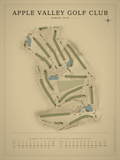 Apple Valley Golf Club course map poster, Vintage style, 12×16 / 18×24