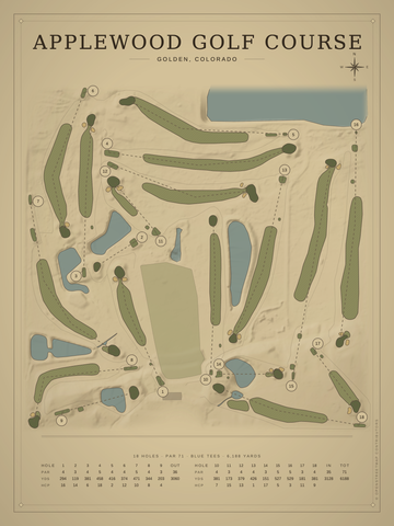 Applewood Golf Course Map poster