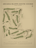 Arcadia Bluffs South Course map poster, Vintage style, 12×16 / 18×24