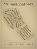 Armitage Golf Club course map poster, Vintage style, 12×16 / 18×24