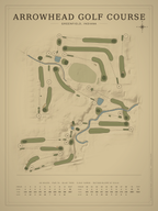 Arrowhead Golf Course map poster, Vintage style, 12×16 / 18×24
