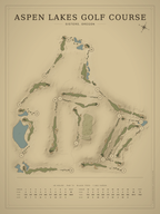 Aspen Lakes Golf Course map poster, Vintage style, 12×16 / 18×24