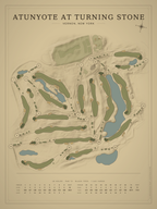 Atunyote at Turning Stone course map poster, Vintage style, 12×16 / 18×24