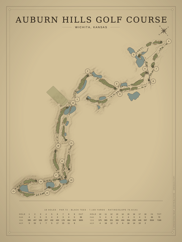 Auburn Hills Golf Course Map poster
