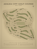 Azalea City Golf Course map poster, Vintage style, 12×16 / 18×24