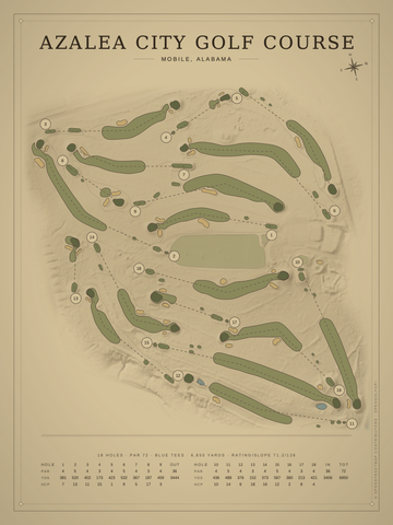 Azalea City Golf Course Map poster