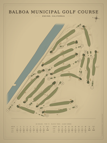 Balboa Municipal Golf Course Map poster