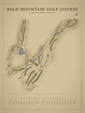 Bald Mountain Golf Course map poster, Vintage style, 12×16 / 18×24