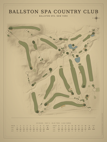 Ballston Spa Country Club Course Map poster
