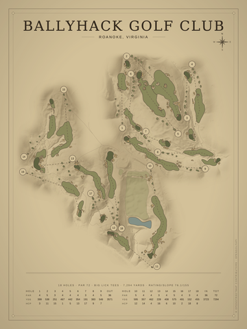 Ballyhack Golf Club Course Map poster