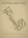 Baltusrol Lower Course map poster, Vintage style, 12×16 / 18×24
