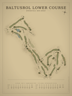 Baltusrol Lower Course map poster, Vintage style, 12×16 / 18×24