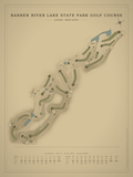 Barren River Lake State Park Golf Course map poster, Vintage style, 12×16 / 18×24