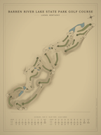 Barren River Lake State Park Golf Course map poster, Vintage style, 12×16 / 18×24