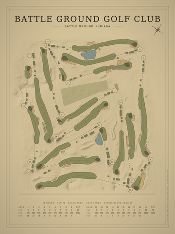 Battle Ground Golf Club Course Map poster