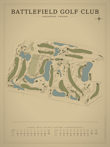 Battlefield Golf Club Course Map poster