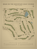 Bear on the Mountain Golf Course map poster, Vintage style, 12×16 / 18×24