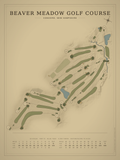 Beaver Meadow Golf Course map poster, Vintage style, 12×16 / 18×24