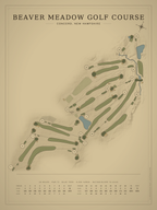 Beaver Meadow Golf Course map poster, Vintage style, 12×16 / 18×24
