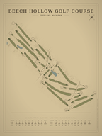 Beech Hollow Golf Course map poster, Vintage style, 12×16 / 18×24