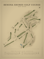 Benona Shores Golf Course map poster, Vintage style, 12×16 / 18×24