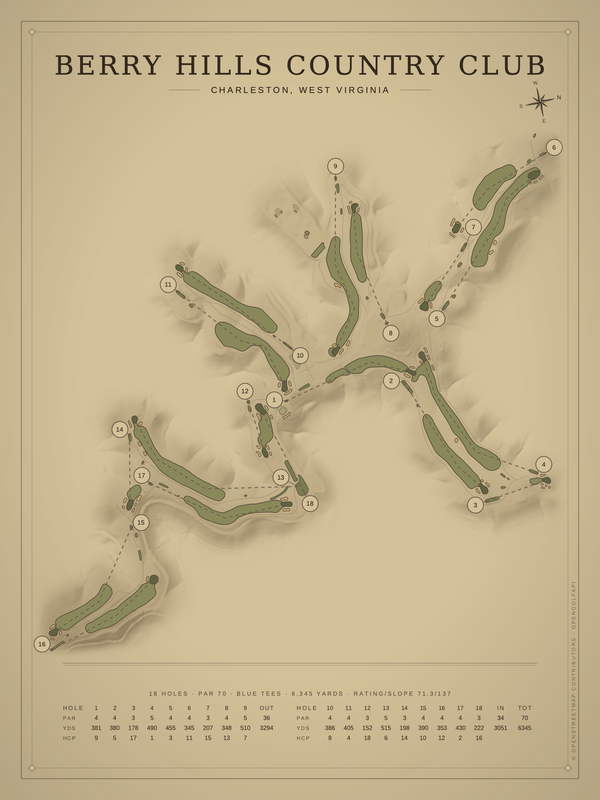 West Virginia golf course maps