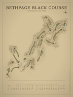 Bethpage Black Course map poster, Vintage style, 12×16 / 18×24