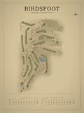 Birdsfoot course map poster, Vintage style, 12×16 / 18×24