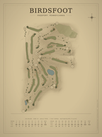 Birdsfoot course map poster, Vintage style, 12×16 / 18×24