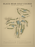 Black Bear Golf Course map poster, Vintage style, 12×16 / 18×24