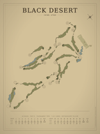 Black Desert course map poster, Vintage style, 12×16 / 18×24