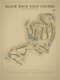 Black Rock Golf Course map poster, Vintage style, 12×16 / 18×24
