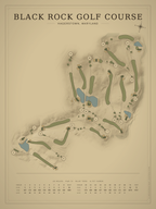 Black Rock Golf Course map poster, Vintage style, 12×16 / 18×24