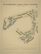 Blackberry Oaks Golf Course map poster, Vintage style, 12×16 / 18×24