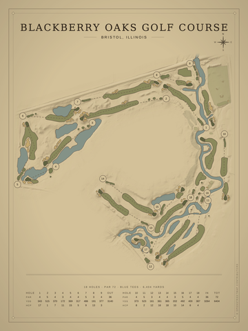 Blackberry Oaks Golf Course Map poster