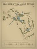 Blackberry Trail Golf Course map poster, Vintage style, 12×16 / 18×24