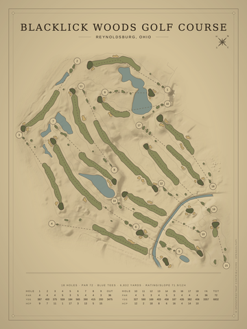 Blacklick Woods Golf Course Map poster
