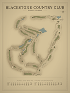 Blackstone Country Club course map poster, Vintage style, 12×16 / 18×24