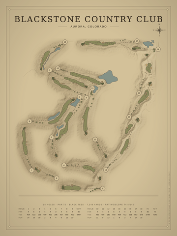 Blackstone Country Club Course Map poster