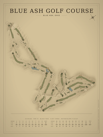 Blue Ash Golf Course Map poster