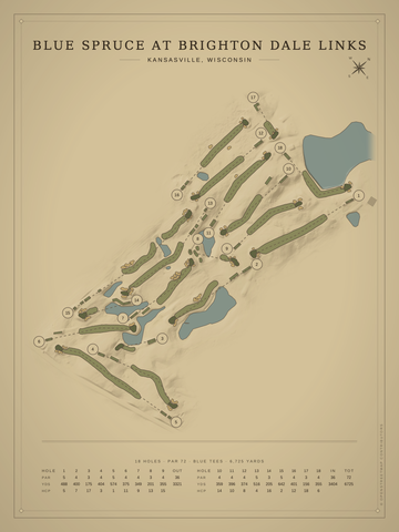 Blue Spruce at Brighton Dale Links Course Map poster
