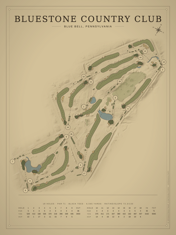 Bluestone Country Club Course Map poster