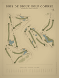Bois de Sioux Golf Course map poster, Vintage style, 12×16 / 18×24