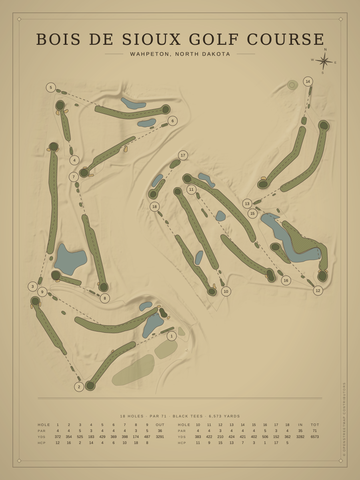 Bois de Sioux Golf Course Map poster