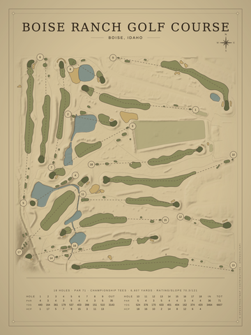 Boise Ranch Golf Course Map poster