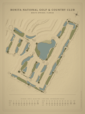 Bonita National Golf & Country Club Course Map poster