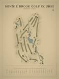 Bonnie Brook Golf Course map poster, Vintage style, 12×16 / 18×24