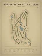 Bonnie Brook Golf Course map poster, Vintage style, 12×16 / 18×24